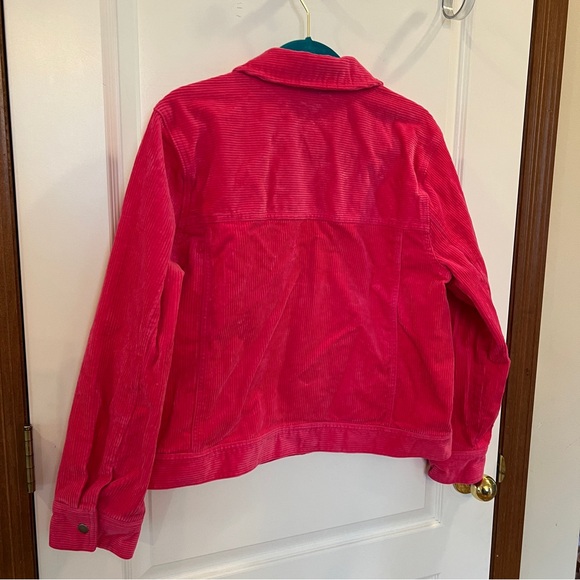 ON 34th Like NEW Vibrant Hot Pink Wide Wale Corduroy Snap Up Jacket - Picture 12 of 13